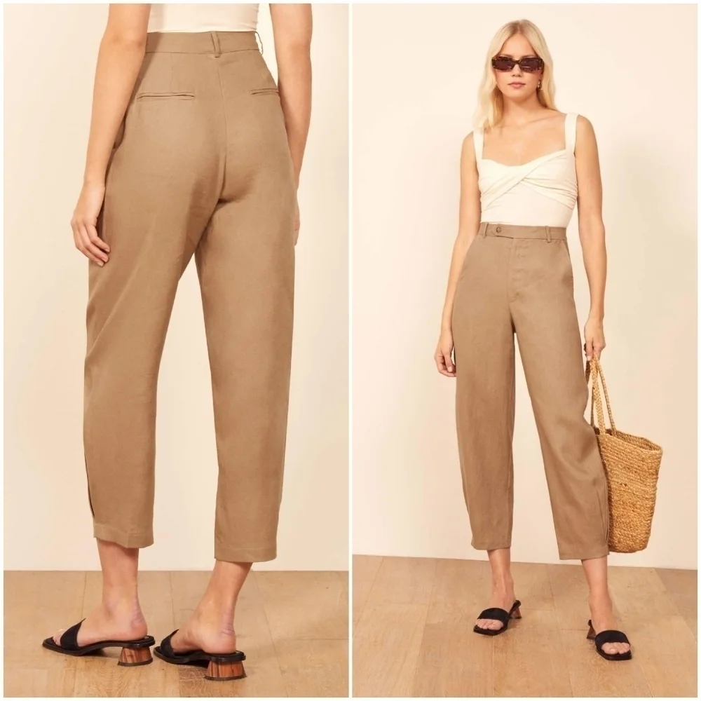 Reformation Fallon Pants in Khaki size 12 NWT
